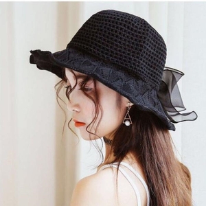 라일리 Rly 리넨 리본 썬캡모자 여성 벙거지모자 밀짚 버킷햇 14933744