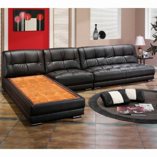 노송가구 NEW 초이스 카우치 흙침대형 천연가죽 온열소파 5인용