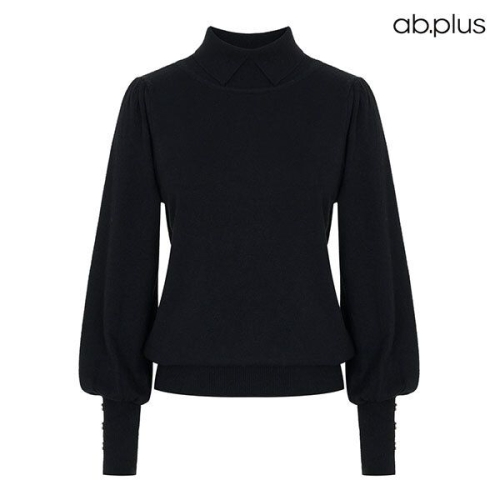 Ab.plus 골지 배색 소매 버튼 디테일 니트 니트티 스웨터 티셔츠 상의 엘에스에이1MW31A 4516004