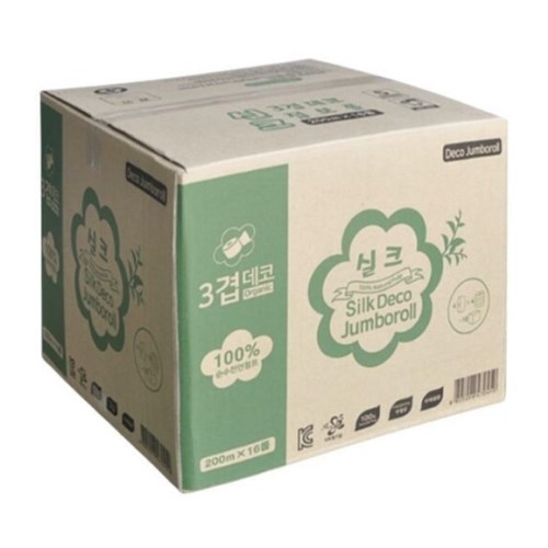 그린코리아 실크 데코 점보롤 3겹 200m (16롤)
