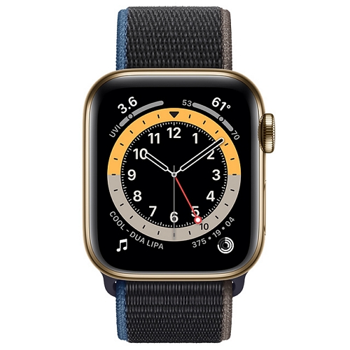 APPLE 워치 시리즈6 44mm Cellular 골드 스테인리스 스틸 (스포츠루프)