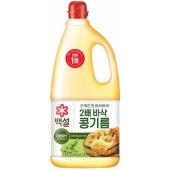 백설 2배 바삭 <b>콩</b><b>기름</b> 1.8L