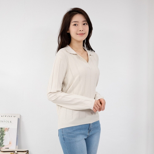 모슬린 엄마옷 브이넥 카라 긴팔 캐시미어 티셔츠 RTY613323 중년여성/50대/60대/70대/마담/빅사이즈/할머니옷/여_이미지