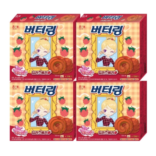 해태제과 버터링 딥라즈베리 155g (4개)_이미지
