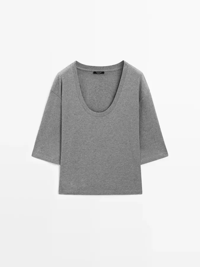 코튼 라운드넥 셔츠 Grbrochenes Weiss 6203104