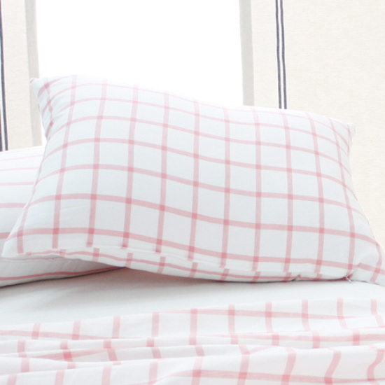 레브라이프 쿨 린넨 핑크체크 베개 (70x50cm)_이미지