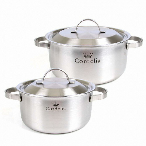 키친아트 ㅤ코델리아 통5중 스텐냄비 2종C세트 (양수20,24+실리콘손잡이)_이미지