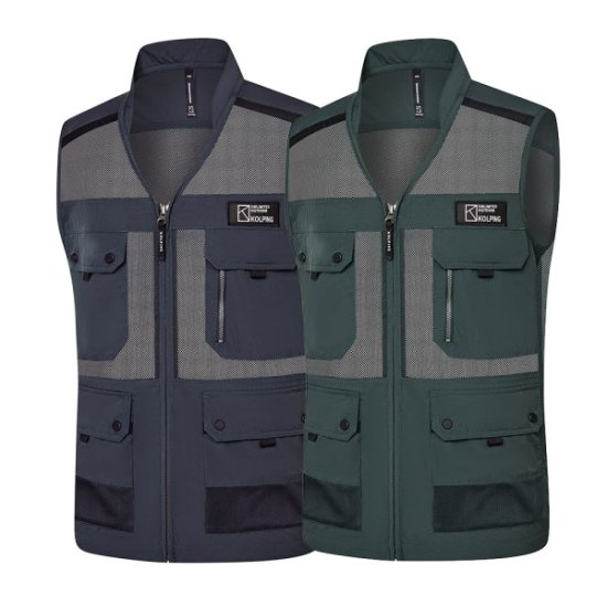 콜핑 경량 메쉬 기능성 포켓 등산 낚시 조끼 2271VK141M