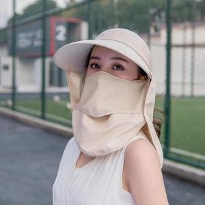 여성 돌돌이 여름 얼굴가리개 마스크 썬캡 베이지 S13467498