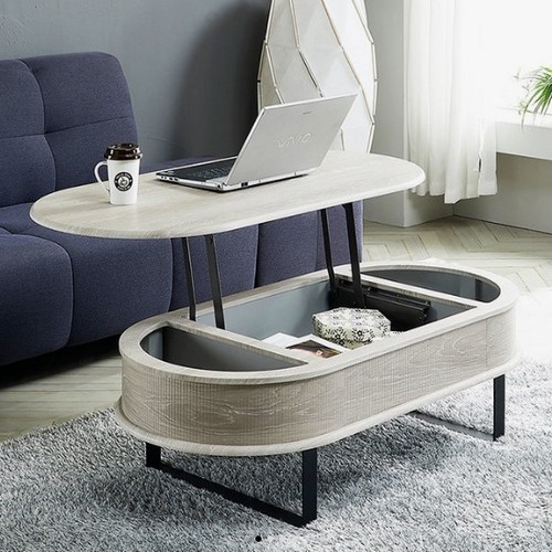 듀얼안전 페리 타원형 리프트 거실테이블