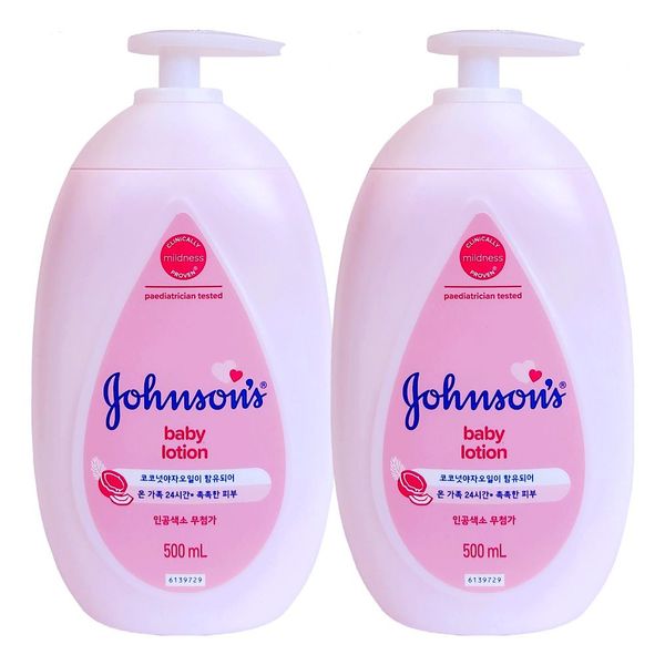 존슨즈베이비 핑크 로션 펌프형 500ml (2개)_이미지