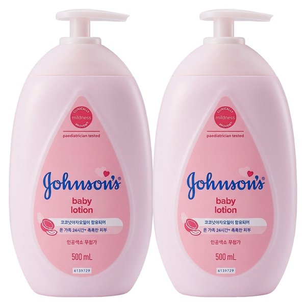 존슨즈베이비 핑크 로션 펌프형 500ml (2개)_이미지