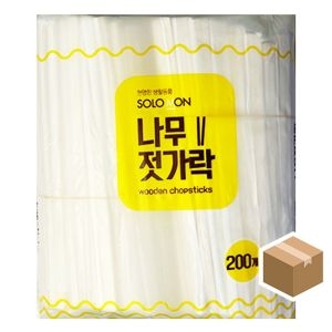 솔로몬 나무젓가락 200개 (15팩(3,000개))_이미지