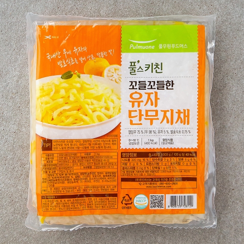 풀무원 바른선 꼬들꼬들한 유자단무지채 1kg 1개이미지입니다. 누르면 해당 게시물로 새창이동합니다.