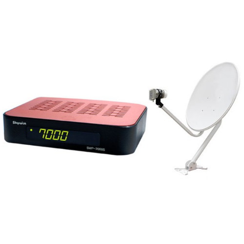 SKYPRO 미니 HD 디지털 위성방송 수신기 SWP-7000S + 60CM 안테나 (정품)_이미지