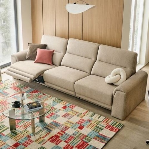 자코모 마몽 젠위브 패브릭 리클라이너 4인용 (스툴포함)_이미지