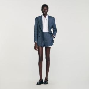 산드로 Short raye Bleu_SFPSH00544_이미지