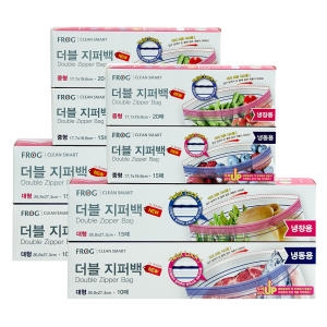더블지퍼백 4종 혼합세트, 냉장 중, 대 + 냉동 중, 대, 60매, 2개