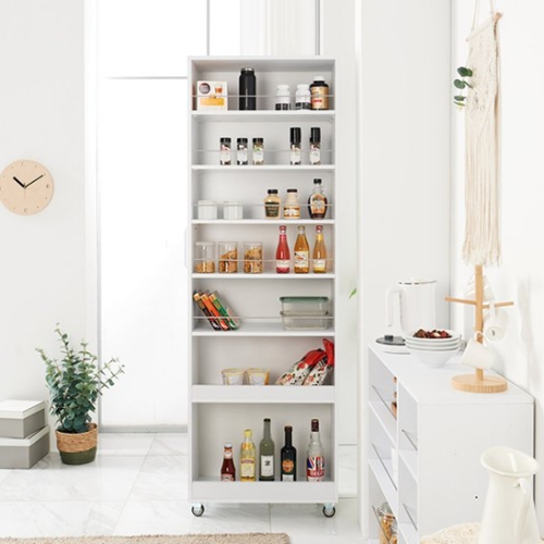 우아미가구  바쿠스 펜트리 슬라이딩 깊은 틈새 수납장 200