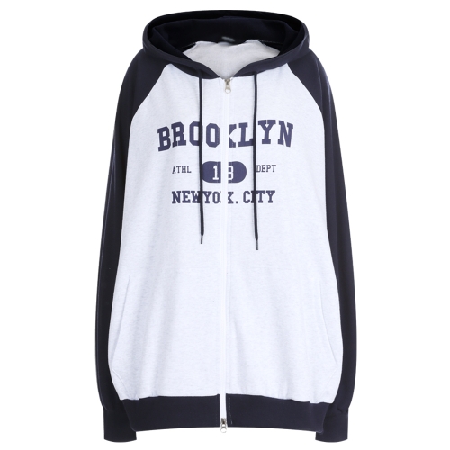 남여공용 오버핏 브루클린 나그랑 후드 집업 ODA-WJP-20288-오트밀수박