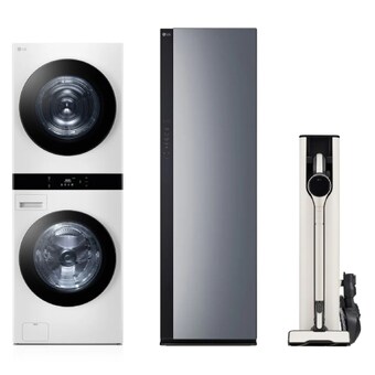 LG전자 트롬 오브제컬렉션 워시타워 WL21WDU + 스타일러 SC5GMR52 + 청소기 AX948BWE