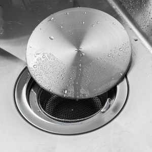 인크로마 JVR 올스텐304 싱크대 배수구커버 배수구 덮개 스텐 타공 거름망 SET 싱크대 배수통 국내생산_이미지