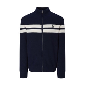 헤지스 네이비 짜임 울혼방 집업니트 WHSW4D333N3_이미지