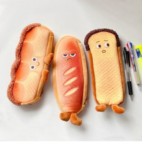 유니커블 20CM 토스트 빵 캐릭터 필통