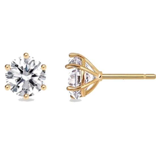 14K 더블엑셀런트 큐빅 귀걸이 4mm