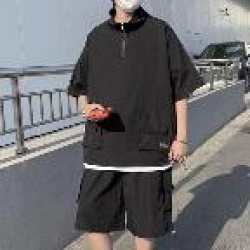 오너클랜 남성 여름 트레이닝 세트 아노락 반팔 셋업 WE3689A