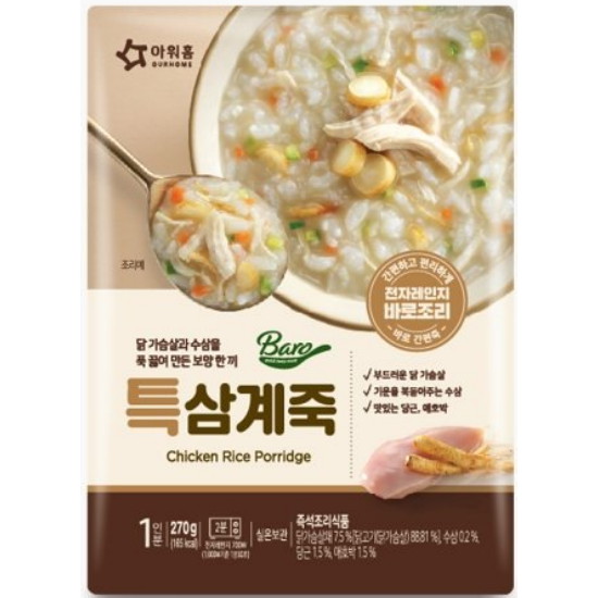 아워홈 바로 특삼계죽 270g (7개)_이미지