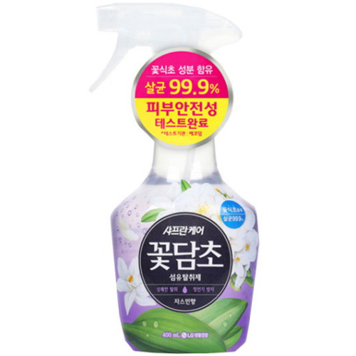 LG생활건강 샤프란 케어 ㅤ꽃담초 섬유탈취제 자스민꽃향 400ml (4개)_이미지