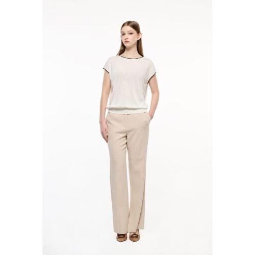 배색 라인 슬리브리스 니트_BFM5PNKO9410_IV 392589