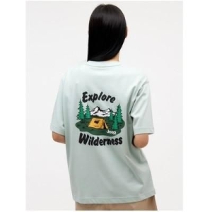 JEEP 스피릿 남여공용 텐트 자수 아트웍 반팔티6 JO2TSU1076SG