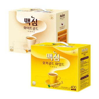 동서식품 <b>맥심</b> 모카<b>골드</b> <b>400</b>개입 + <b>화이트</b><b>골드</b> <b>400</b>개입