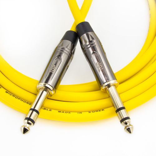 탑라인에이치디 HDTOP 메탈 5.5스테레오 수 to 수 케이블 옐로우 (1m, HT-TP4808)_이미지