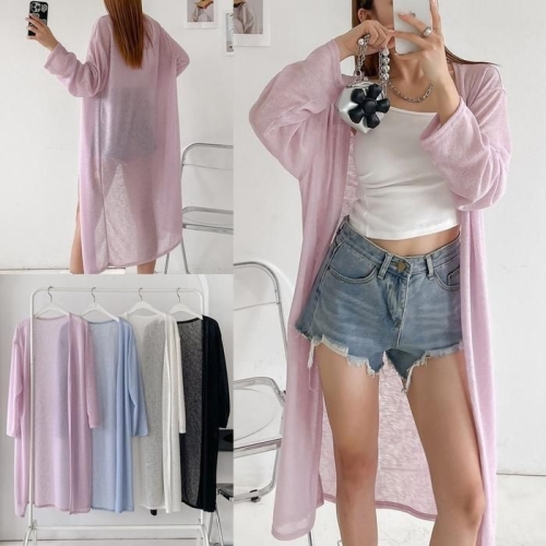 시드마켓 분위기있는롱오픈가디건 509V181S 빅사이즈 여성_이미지