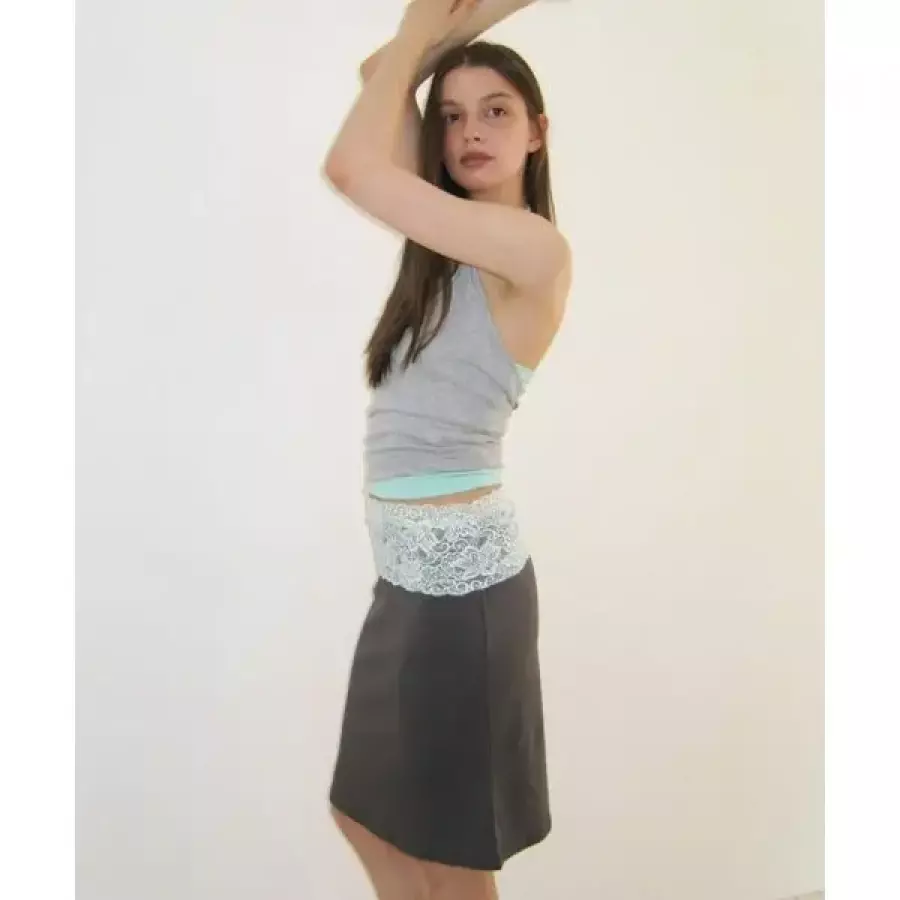 아수라 ASURA LACE WAIST SKIRT CHARCOAL ASK41CC0F 3730812_이미지