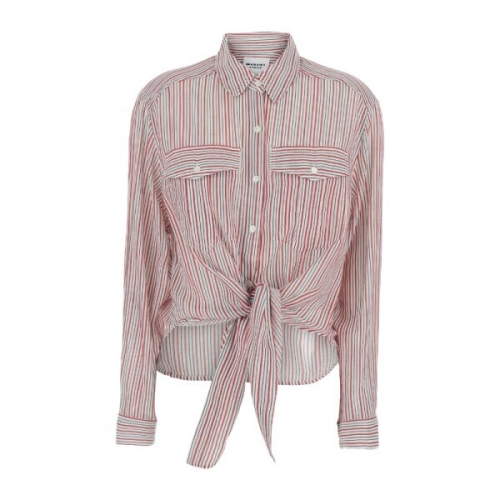 이자벨마랑 ISABEL MARANT 프론트 보우 스트라이프 코튼 셔츠 CH0131_이미지