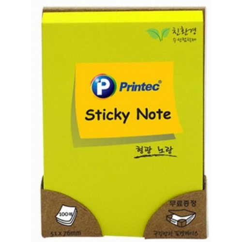 프린텍 형광 스티키노트 N5176Y [1개]