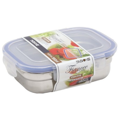 키친아트 피앙세 스텐 반찬통 사각 1호 380ml (2개)