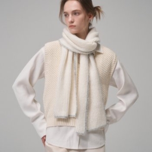 알파카 부클 라인 머플러 크림 SL24FMFABCR