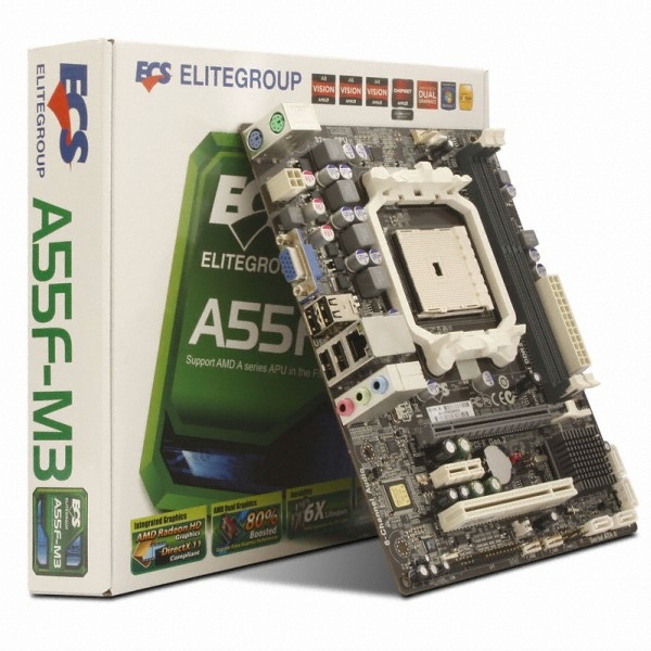 ECS A55F-M3 + AMD A6 3670 패키지