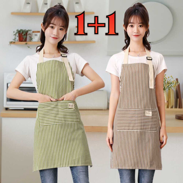 꿈알상점 시원한 린넨 여름용 카페 식당 앞치마 (2개)_이미지