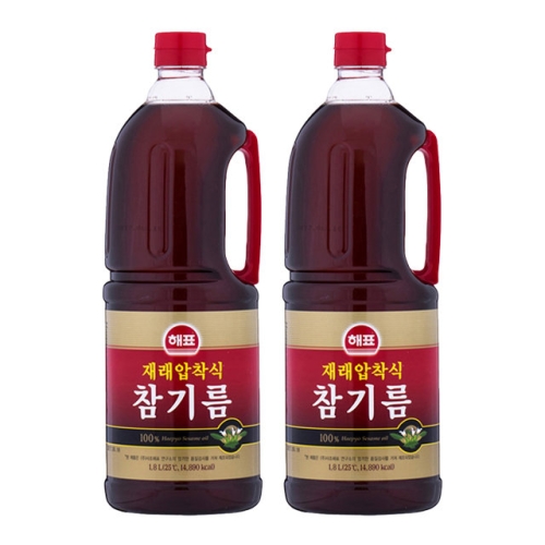 해표 재래압착식 참기름 1.8L (2개)_이미지