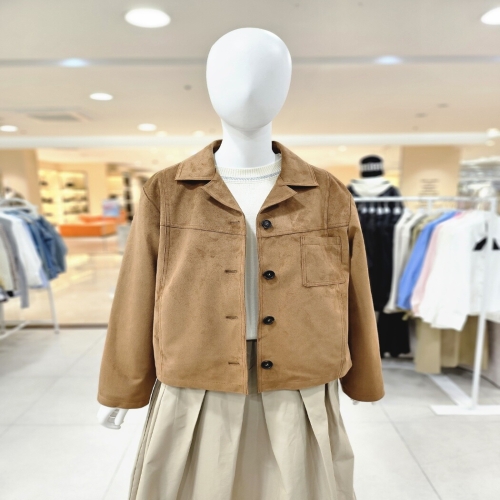 올리브데올리브 테일러드카라 스웨이드 자켓 YW5XJ912_이미지