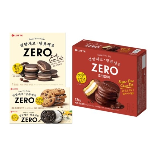 제로초코파이 336g 1개+제로쿠앤크샌드96g 1개+제로 초콜릿칩쿠키 84g 1개+제로 카카오케이크 171g 1개