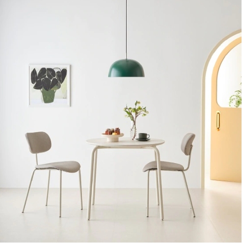 한샘 미나 스틸 원형 식탁 800 (의자별도)_이미지