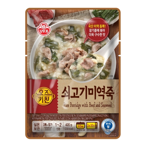 오뚜기 오즈키친 쇠고기미역죽 420g (1개)_이미지