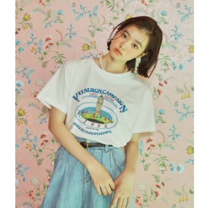 마켓 영패션 바이탈싸인 Marathon T-shirt _Ivory 24SUMVUTAL1-IM